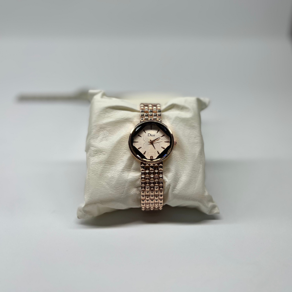 Crystal Studded Golden Dial